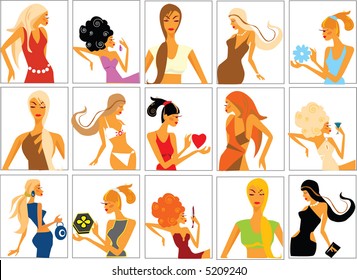 vector cartoon girls