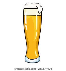 Vector Cartoon Glass of Light Beer