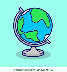 vector cartoon globe art collection, vector illustration