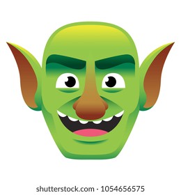 Vector Cartoon Goblin Isolated On White Background