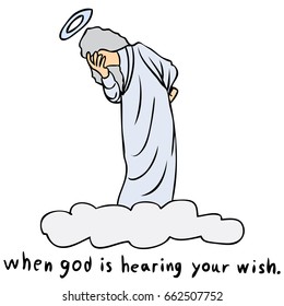 vector cartoon god facepalm isolated