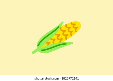 Vector Cartoon Golden Corn illustrator