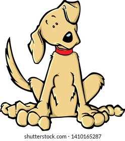 Vector cartoon of a golden retriever puppy.