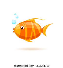 Vector cartoon goldfish image