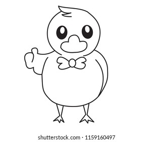 Vector cartoon Goose Isolated On White Background