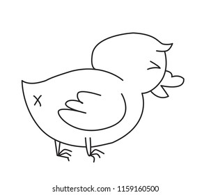 Vector cartoon Goose Isolated On White Background