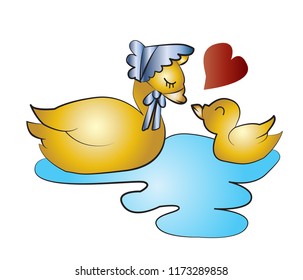 Vector cartoon Goose Isolated On White Background