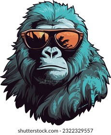 Vektorgrafik-Gorilla trägt Sonnenbrillengrafik