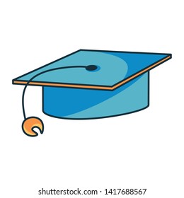 Vector Cartoon Graduation Cap Icon Emoji Isolated Illustration