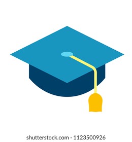 Vector Cartoon Graduation Cap Isolated On White Background