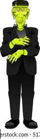 vector cartoon graphic depicting a Frankenstein monster