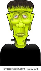 vector cartoon graphic depicting a Frankenstein-like monster (concept: Halloween)