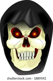 vector cartoon graphic depicting the Grim Reaper (concept: Halloween)