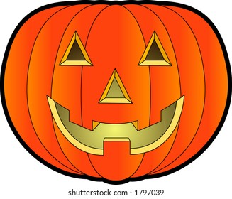 vector cartoon graphic depicting a Halloween Jack-o'-Lantern