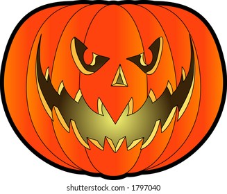 vector cartoon graphic depicting a Halloween Jack-o'-Lantern