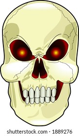 Vector cartoon graphic depicting a scary skull (concept: Halloween)