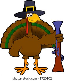 Vector cartoon graphic depicting Thanksgiving Day turkey