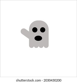 vector cartoon gray ghost for halloween decoration.