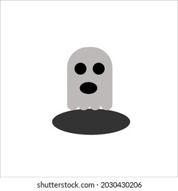 fantasma gris de dibujos animados vectores para la decoración de halloween.