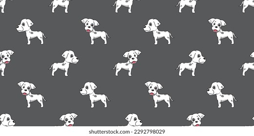 Vector cartoon great dane dog seamless pattern background for design.