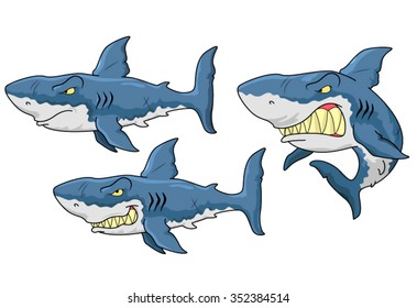 Vector cartoon - Great White Shark