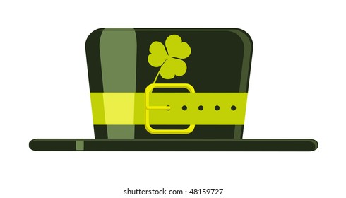 Vector cartoon green hat for St. Patricks Day