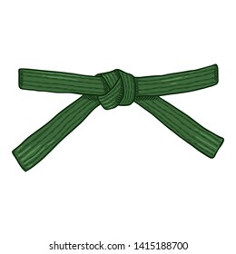 Vector Cartoon Green Karate Belt