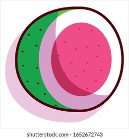 Vector Cartoon Green Prickly Pear Fruit Isolated