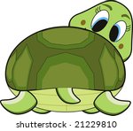 vector cartoon of a green smile turtle