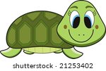 vector cartoon of a green turtle