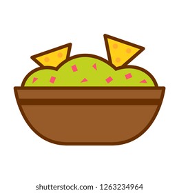 Vector Cartoon Guacamole Icon Isolated On White Background