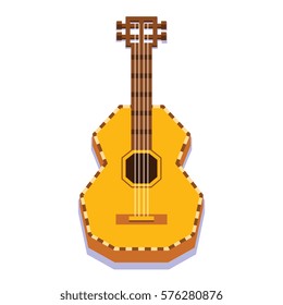 Vector Cartoon Guitar Isolated On White Background