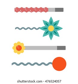 Vector cartoon hairpins objects