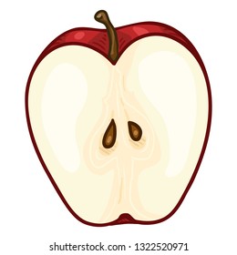 Vector Cartoon Half of Apple