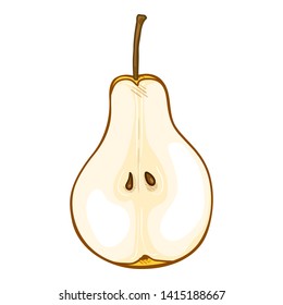 Vector Cartoon Half of Pear