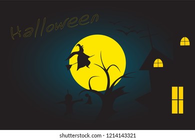Vector Cartoon Halloween Background