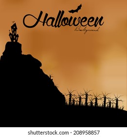 Vector Cartoon Halloween Background Editable With Space For Text