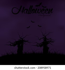 Vector Cartoon Halloween Background Editable With Space For Text