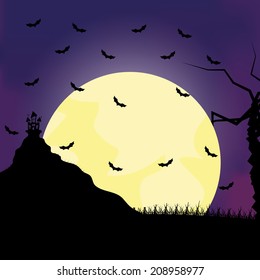 Vector Cartoon Halloween Background Editable With Space For Text