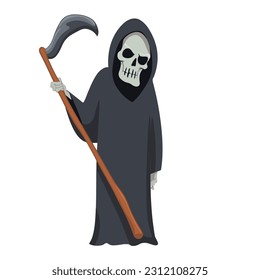 Vector Cartoon Halloween Character - Death with Scythe.