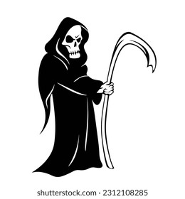 Vector Cartoon Halloween Character - Death with Scythe.