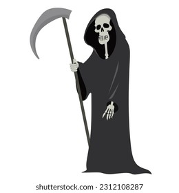 Vector Cartoon Halloween Character - Death with Scythe.