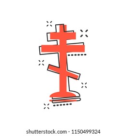 Vector cartoon halloween grave icon in comic style. Gravestone sign illustration pictogram. Rip business splash effect concept.