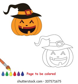 Vector cartoon halloween pumpkin to be colored. 