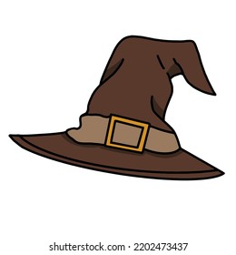 Vector cartoon halloween witch hat illustration on background