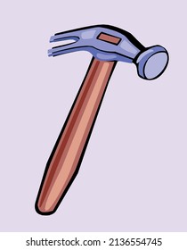 Vector cartoon hammer to do the job