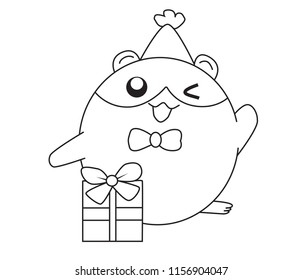 Vector cartoon Hamster Isolated On White Background