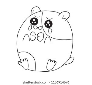 Vector cartoon Hamster Isolated On White Background