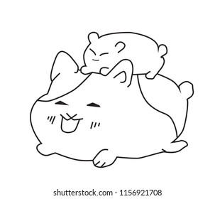 Vector cartoon Hamster Isolated On White Background