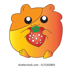 Vector cartoon Hamster Isolated On White Background